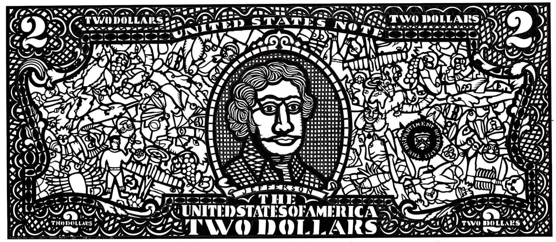 dollar-two_cartoncino ritagliato_claudio-onorato
